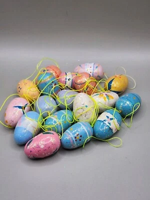 Adornos de Pascua Huevos Madera Floral Brillo Mini Árbol de Pascua Primavera Set de 18 Foto 1 de 4