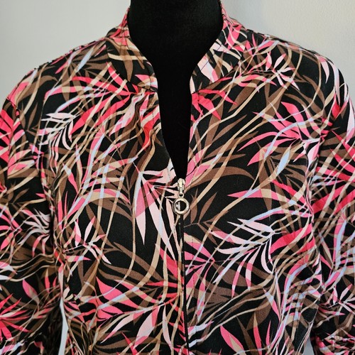 VETEMENTS Giacca Christopher & Banks XL zip davanti manica 3 4 mod palma tropicale lavoro casual