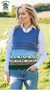 Pachamama Hand Knitted 100% Wool Tank Top - Snowy Sheep - BNWT - Picture 1 of 5