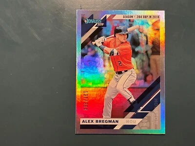 2019 Panini Donruss - Alex Bregman #182 Season Stat Line Orange Jersey /394 - Image 1 of 2
