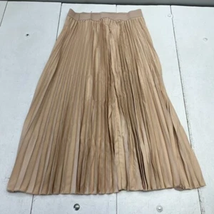 Beige Pull-On A-Line Accordion Style Midi Skirt Women's Size X-Large NEW - Picture 1 of 5