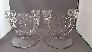 2 portacandele vintage Indiana vetro costellazione modello uva circa anni 50 - Foto 1 di 3