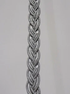 1 MT PASSAMANERIA BORDO DECORAZIONE ABBIGLIAMENTO TRECCIA EFFETTO LUCIDO GRIGIO - Bild 1 von 1