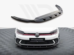 For Volkswagen Polo GTI Maxton Design Front Diffuser V1 Gloss Black ABS - Picture 1 of 5
