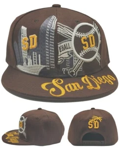 San Diego New Leader SD Downtown Padres Colors Brown Gold Era Snapback Hat Cap - Picture 1 of 8