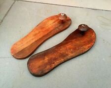 Ancient Wooden Hand Carved Beautiful Hindu Priest Saint Khadau Slipper Shoes