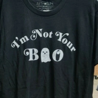 I'M NOT YOUR BOO - Black Cotton T-shirt Size M/L Unisex Men Women Halloween  - Image 1 of 3