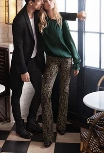 H&M AD Campaña People Negro Metálico Cachemira Estilo Libre Tejido Pantalón Contrabando S M - Imagen 1 de 3