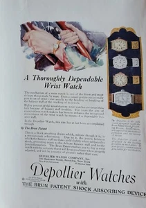 Relojes de pulsera confiables Depollier década de 1920 anuncio de moda - Imagen 1 de 1
