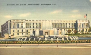 Fountain & Senate Office Building Washington DC 1941 Postcard - Picture 1 of 2