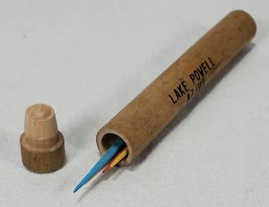 Vintage Souvenir Lake Powell AZ/UT rustikaler Reise-Zahnstocherhalter aus Holz - Bild 1 von 4