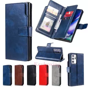 For Samsung S20 Ultra S10 S9 S8 S7 Note 20 Wallet Card Stand Leather Case Cover - Picture 1 of 38