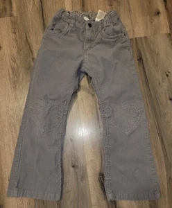 H&M Girls Gray Corduroy Adjustable Waist Pants Size 6-7  - Picture 1 of 6