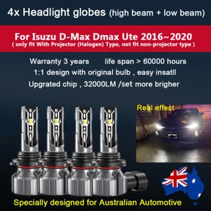 For Isuzu DMax D-Max 2017-2020 4X 1:1 32000LM Headlight Globe High Low Beam bulb - Picture 1 of 9