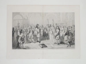 Mariage Duc Bourgogne Marie Adelaide Savoie 1697 GRAVURE Nargeot 1840 - Picture 1 of 1