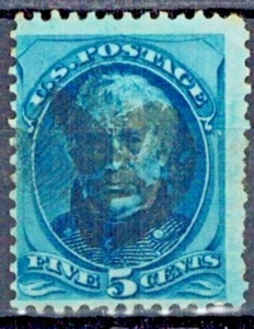 Francobolli USA: 1875 5 c. blu Zachary Taylor. Usato. SCV $25 - Foto 1 di 2