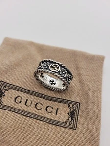 Gucci Silver GG Flower Ring - Picture 1 of 4