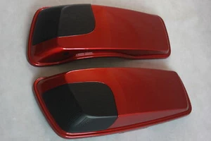 Fire Red 5x7" Speaker Lids For Harley Touring Road Glide Saddlebag 2014 - 2021 - Picture 1 of 7