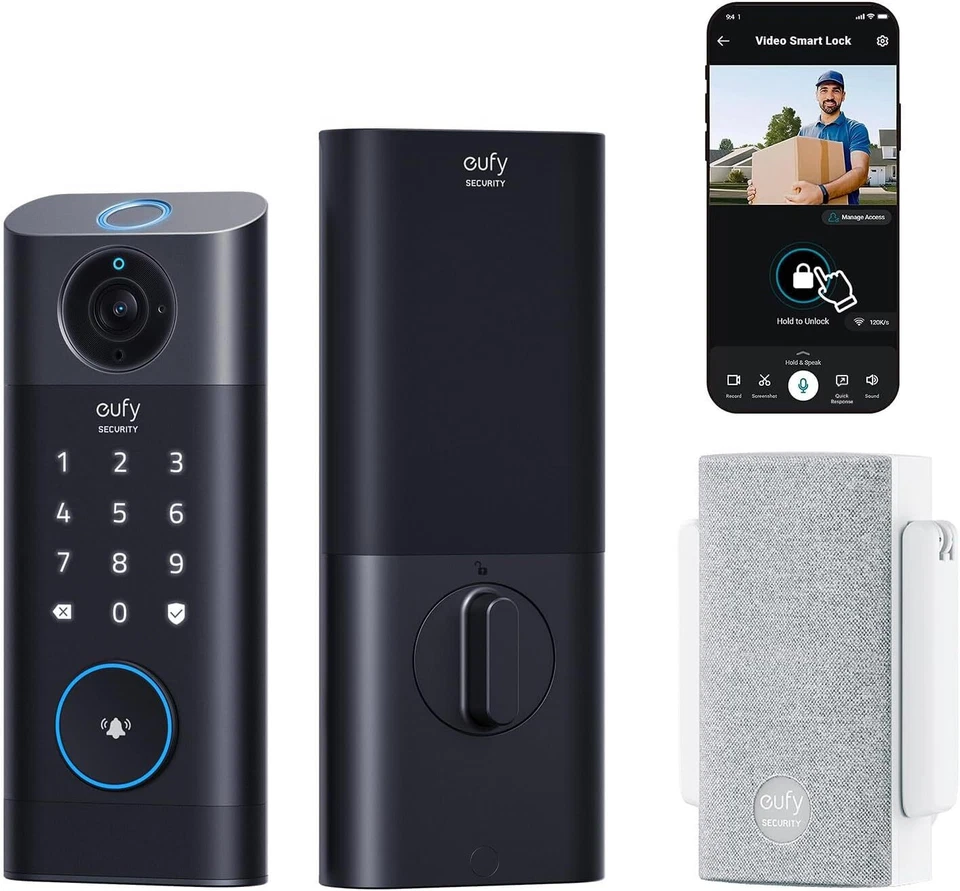 eufy S330 Video Cerradura Inteligente Wi-Fi Cámara Timbre Huella Dactilar Cerradura de Puerta Sin Llave Foto 1 de 4