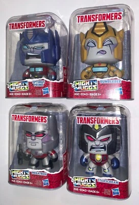 MIGHTY MUGGS Transformers OPTIMUS PRIME, BUMBLEBEE, MEGATRON & STARSCREAM MIP - Image 1 of 4