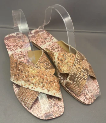 Seychelles Total Relaxation Rose Gold Leather Women's 7.5 M Slip On Sandals - Image 1 of 4