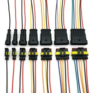 1/2/3/4/5/6-Pin Way Car Waterproof Male Female Electrical Wire Connector Plug - Picture 1 of 12