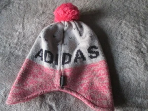 Adidas Youths one size grey/pink hat with pom pom - Climawarm - Picture 1 of 7