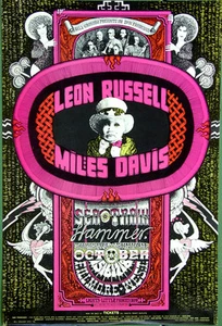Póster de concierto original de Fillmore West BG252 Leon Russell•Miles Davis•1970•1er - Imagen 1 de 1