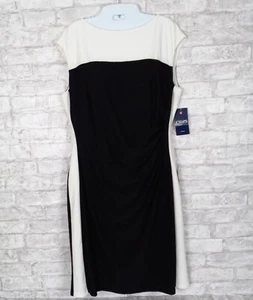 Chaps Rüschen Kleid XL Colorblock schwarz weiß schlankmachend elegant klassisch Event - Bild 1 von 9