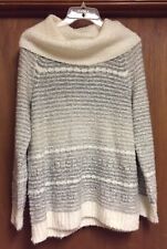 A Pea In The Pod Cowl Neck Gray Beige Long Sleeve Knit Sweater Sz. L NWT!