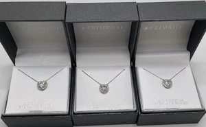 Primel Herz Anhänger Halskette Sterlingsilber Zirkonia - 3er Set Neu im Karton - Bild 1 von 12