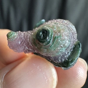 2.2cm/4.4g Premium Alxa Purple-Green Eye Agate (Puppy Face Shape) Rare Find#3232 - Picture 1 of 11