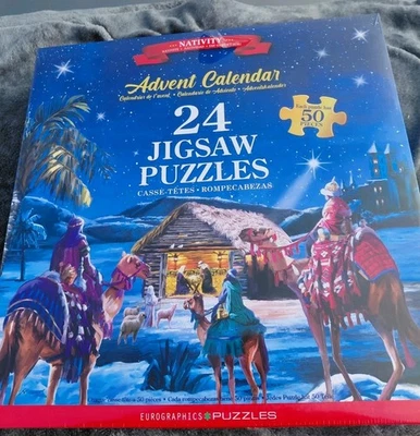 Nuevo en Caja Recuerdos de Navidad CALENDARIO DE ADVIENTO 24 Rompecabezas 50 Piezas Rompecabezas Foto 1 de 4