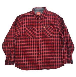 Coleman Midweight Flannel Shirt Men's XXL Red Black Plaid EUC LN Long Sleeves - Picture 1 of 15