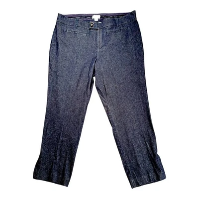 Pantalón para mujer Anthropologie The Essential azul demim pierna recta abertura terciopelo 18 W Foto 1 de 4