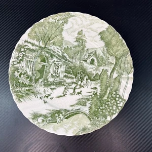 Piatto vintage Rosina Country verde francese transferware Giappone shabby chic - Foto 1 di 8
