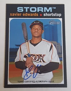 XAVIER EDWARDS 2020 TOPPS HERITAGE LIGAS MENORES REAL UNO CERTIFICADO AUTOMÁTICO - Imagen 1 de 2