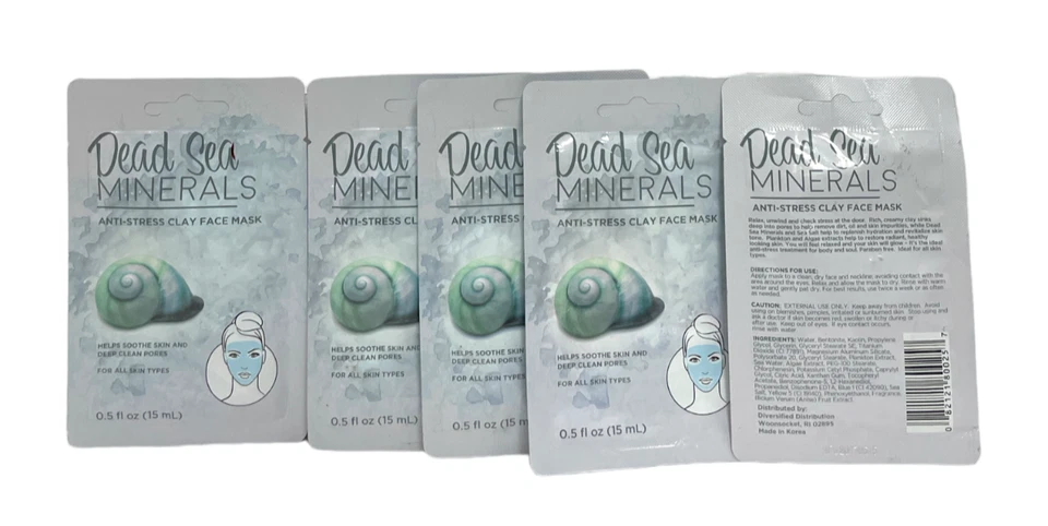 Mascarilla facial de arcilla antiestrés Dead Sea Minerals (15 ml/0,5 fl) lote de 5, nueva Foto 1 de 1