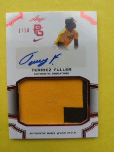 Terriez Fuller  /10 Auto RC Patch 2016 Leaf Perfect Game pa-tfi