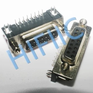 4PCS NEXTRON DB15 15Pin 2Row Lock Screw Right Angle Female Plug PCB Connector - Picture 1 of 1