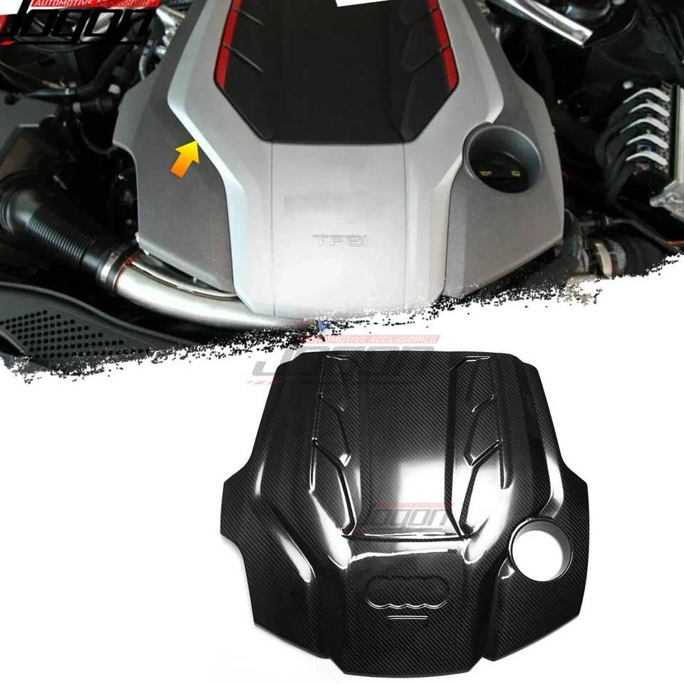 Real Carbon For Audi S4 S5 Sportback B9 A6 A7 2.9L 3.0L 2019-23 Engine Bay Cover - Imagem 1 de 4