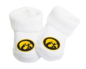 Future Tailgater Iowa Hawkeyes Baby Toe Booties - Picture 1 of 2