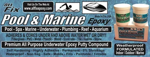 1/2 lb. All Fix H2O PISCINA SPA RIPARAZIONE MARINA FILTRO EPOSSIDICO SUBACQUEO PERDITE CREPE - Foto 1 di 15