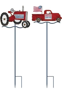 Palo da giardino per camion e trattore decorazione metallo legno di Sunset Vista 42x12,5" - Foto 1 di 9