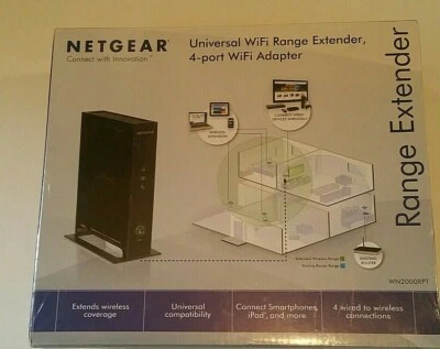 NETGEAR WN2000RPT-111NAS Universal WiFi Range Extender 4 Port WiFi Adapter New - Image 1 of 4