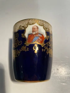 Very rare 1902 Doulton Burslem Curved Sided Beaker for King Edward VII - Picture 1 of 10