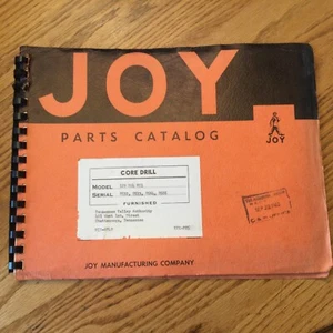 JOY 12B SG4 MS1 Core Drill PARTS MANUAL CATALOG LIST GUIDE BOOK GAS DRIVEN - Picture 1 of 3