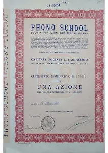 MILAN 1963 * SPECIAL ACTION AND AUTHENTIC PHONO SCHOOL (ex SWISS-SCHOOL) - Picture 1 of 2
