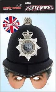 Rubies POLIC01 British Policeman Card Mask - Cardboard Mask Stag hen night party - Picture 1 of 1