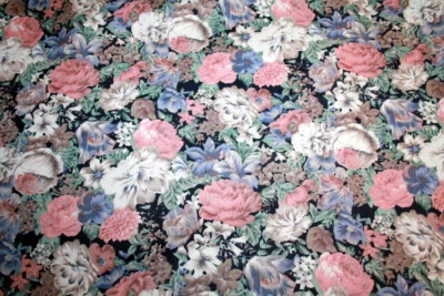 来自北科特的粉红色、白色和蓝色花朵 - 100% 棉织物 — 第 1/4 张图片